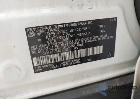 2021 Toyota Rav4 Le from USA, damaged, VIN 2T3F1RFVXMC216360